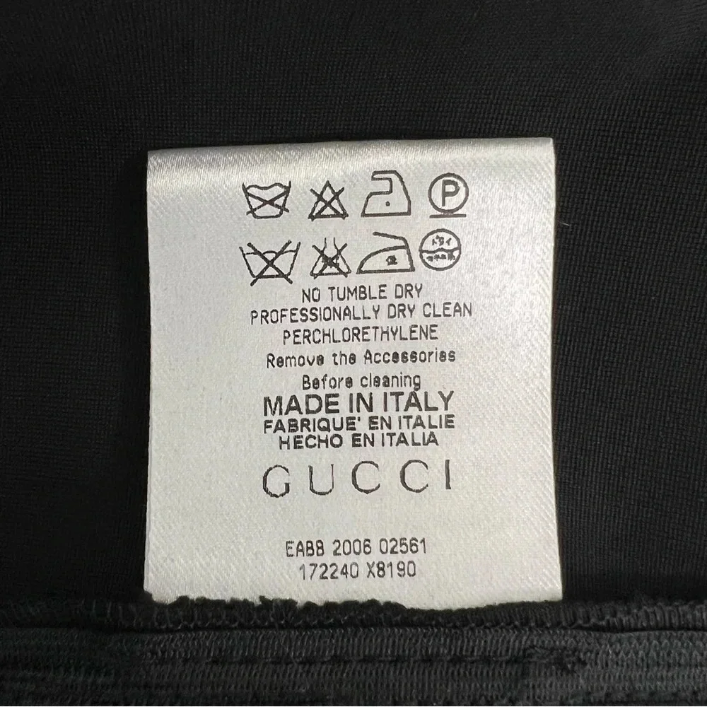 GUCCI Fitted Sleeveless V-neck Bamboo Belted Sheath Dress Black Luxury Size M - Picture 10 of 12